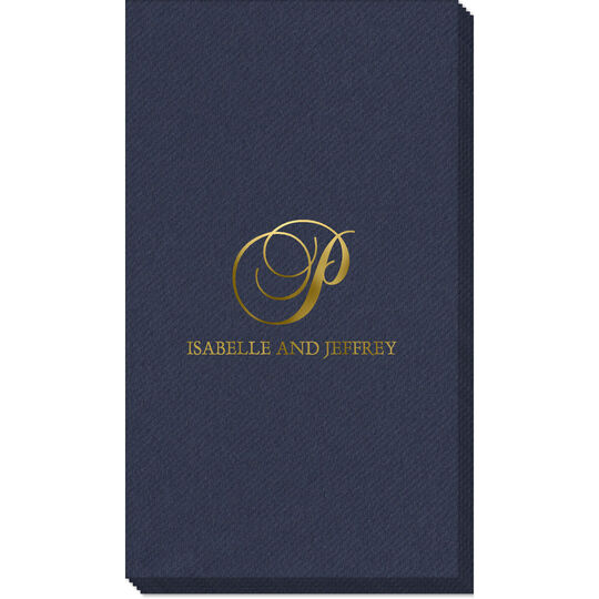 Elegant Initial Linen Like Guest Towels